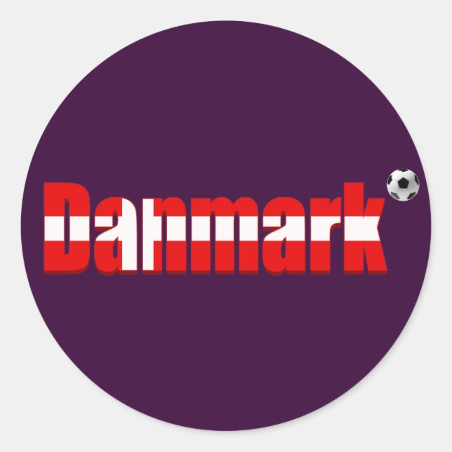 Danmark flag Denmark logo soccer fudbold gear Classic Round Sticker (Front)