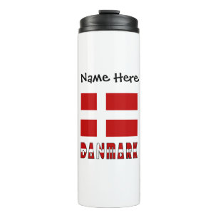 Danmark og Dannebrog Personalised  Thermal Tumbler