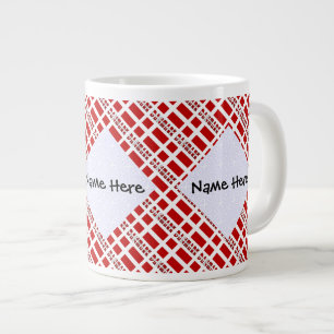 Danmark og Dannebrog Tiled with Your Name Large Coffee Mug