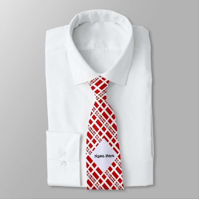 Danmark og Dannebrog Tiled with Your Name Tie (Tied)