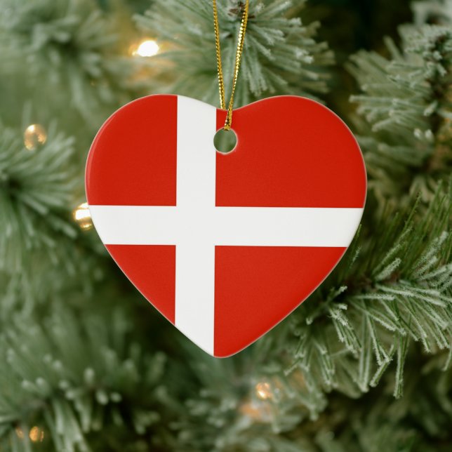 Dannebrog; The Official Flag of Denmark Ceramic Ornament (Tree)