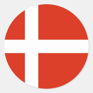 Dannebrog; The Official Flag of Denmark Classic Round Sticker
