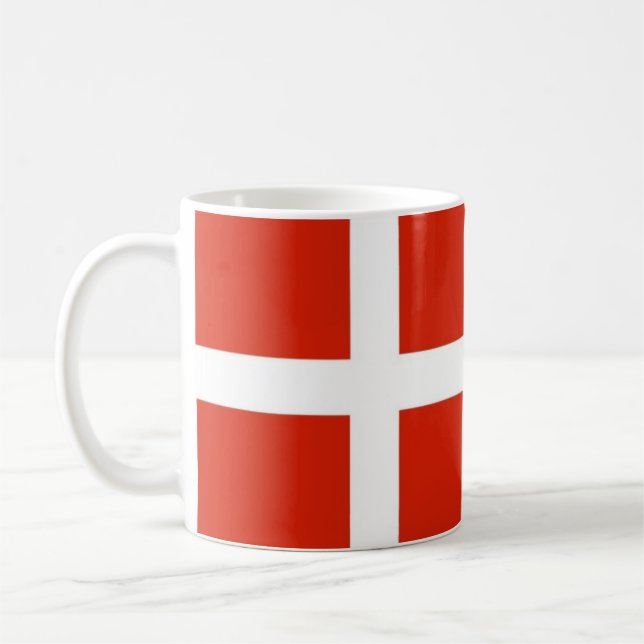Dannebrog; The Official Flag of Denmark Coffee Mug (Left)