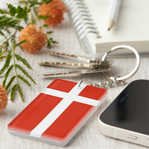 Dannebrog; The Official Flag of Denmark Key Ring