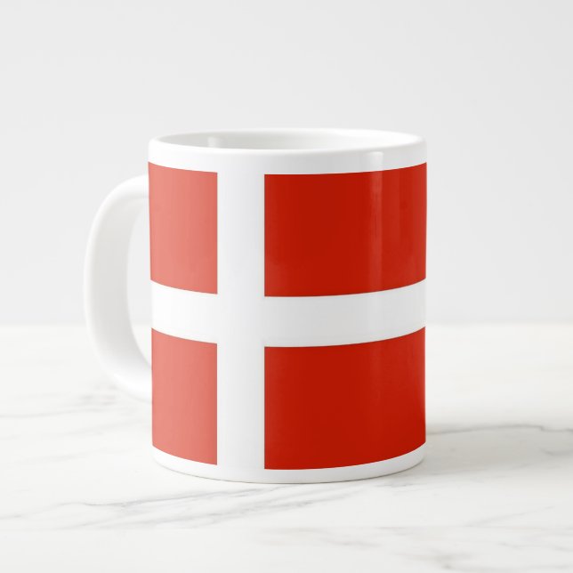 Dannebrog; The Official Flag of Denmark Large Coffee Mug (Front Left)
