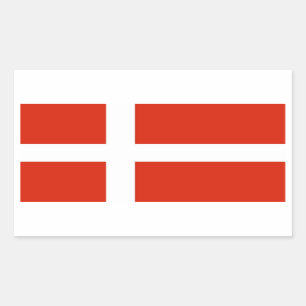 Dannebrog; The Official Flag of Denmark Rectangular Sticker