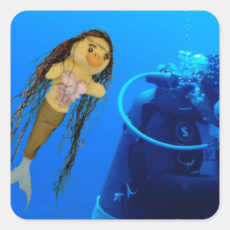 Danni the Mermaid Square Sticker