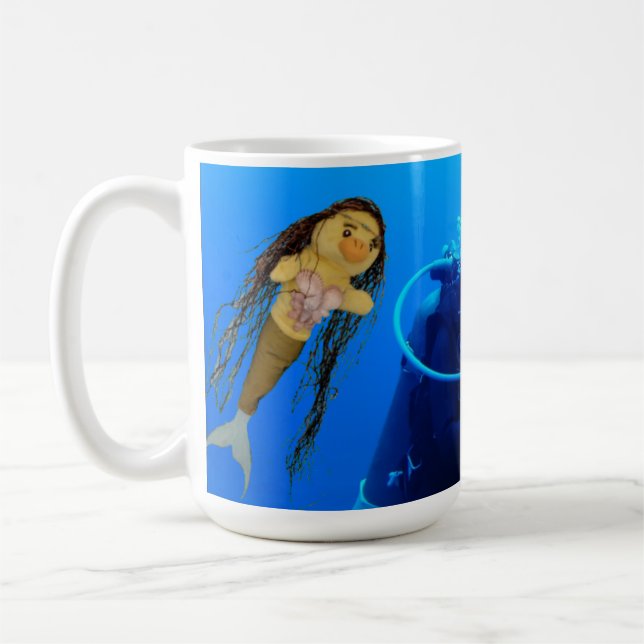 Danni the Mermaid underwater Coffee Mug (Left)
