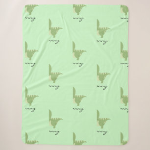 Danny Custom Name Blanket Boys Green Dinosaur 