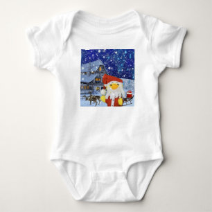 Danny Duck as Santa at the North Pole Baby Bodysuit