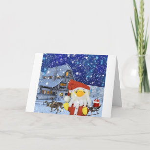 Danny Duck as Santa at the North Pole Card