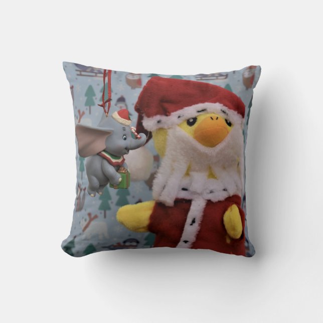 Danny Duck Santa Christmas Throw Pillow (Front)