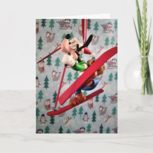 Danny Duck Santa Christmas tree ornament  Card