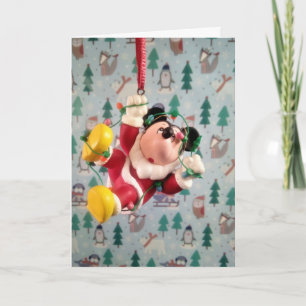 Danny Duck Santa Christmas tree ornament  Card