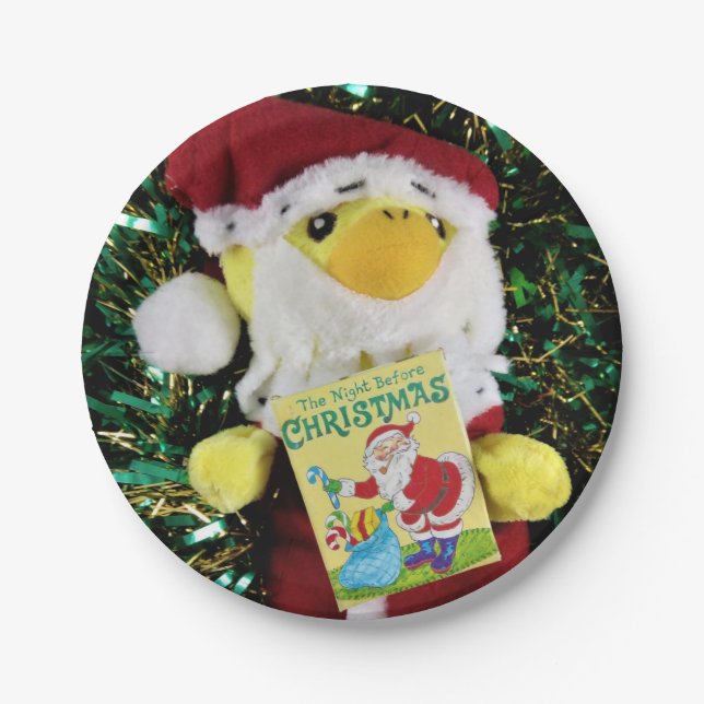 Danny Duck Santa.   Paper Plates (Front)