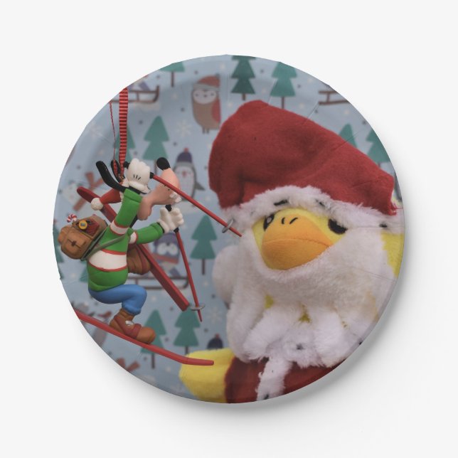 Danny Duck Santa.   Paper Plates (Front)