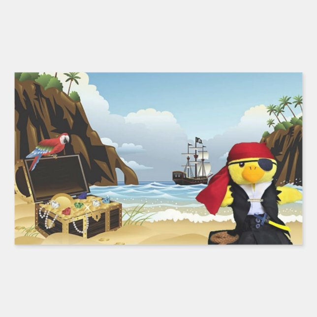 Danny Duck the Pirate Rectangular Sticker (Front)
