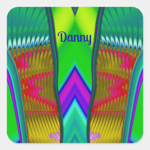 DANNY ~ Multicoloured 3D ~ Square Sticker