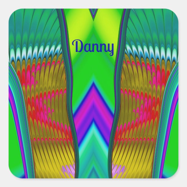 DANNY ~ Multicoloured 3D ~ Square Sticker (Front)