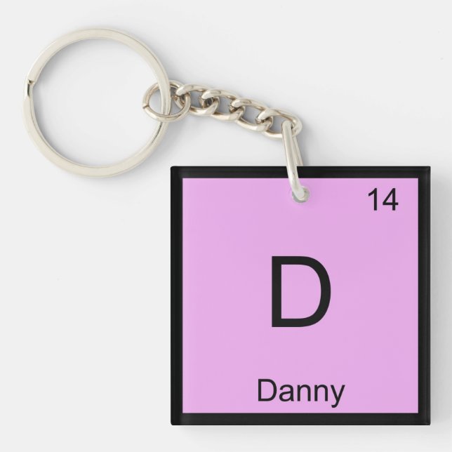 Danny Name Chemistry Element Periodic Table Key Ring (Front)