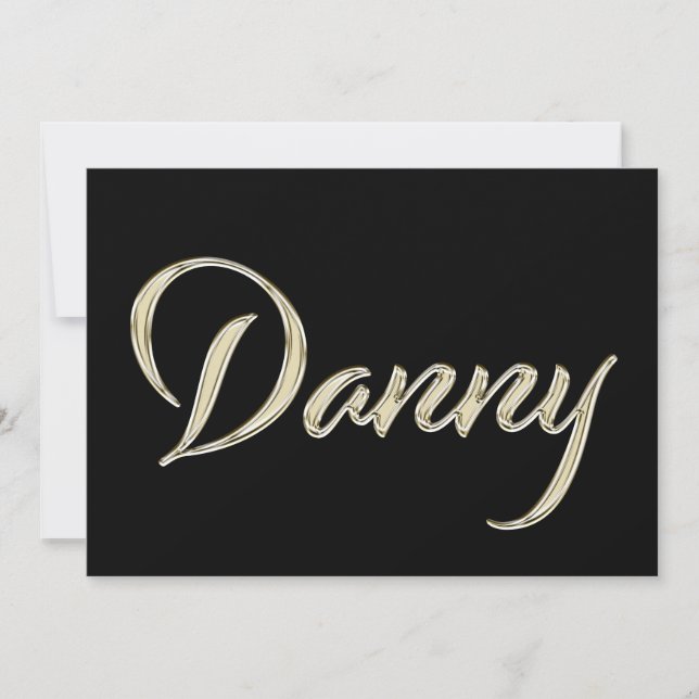 Danny Name white gold Handwriting Card (Front)