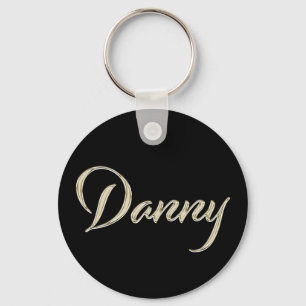 Danny Name whitegold Button Schlüsselanhänger Key Ring