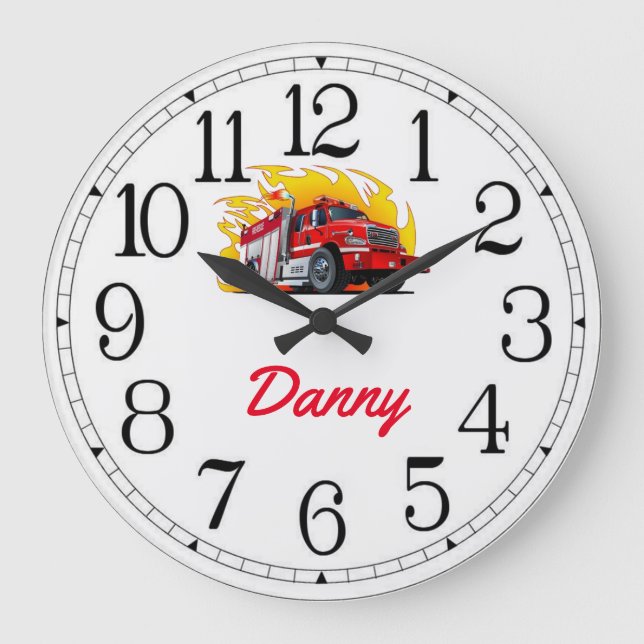 Danny's Fire Rescue Large Clock (Front)