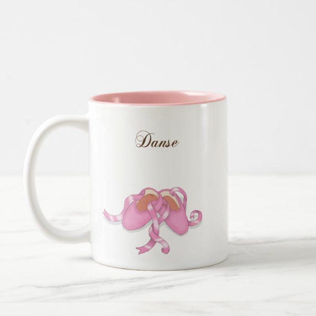 "Danse" Ballet Slippers Two-Tone Coffee Mug (Left)
