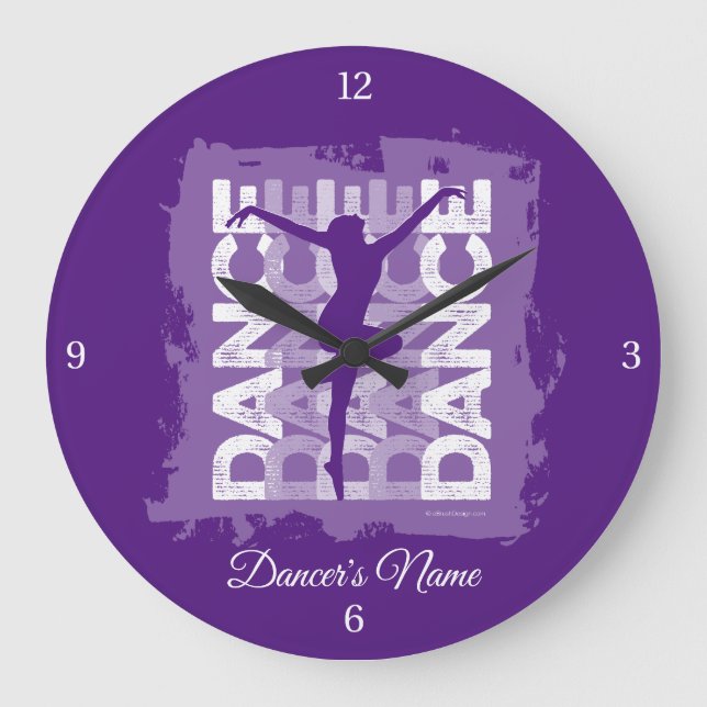 Danse et Lettres (Dance) Large Clock (Front)