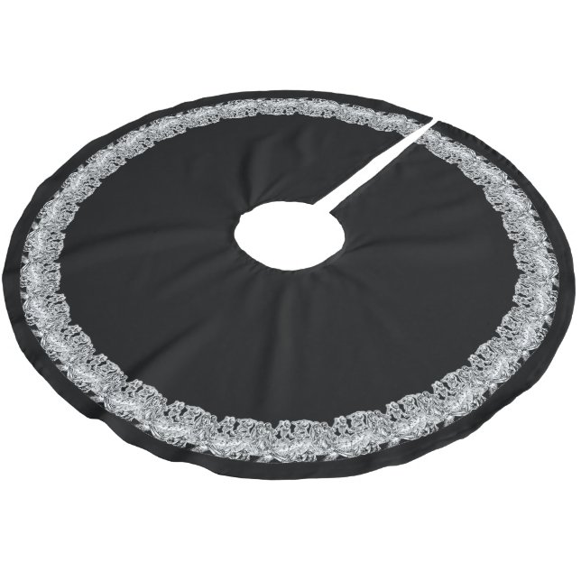 Danse Macabre Black Brushed Polyester Tree Skirt (Angled)