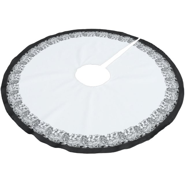 Danse Macabre Border Brushed Polyester Tree Skirt (Angled)