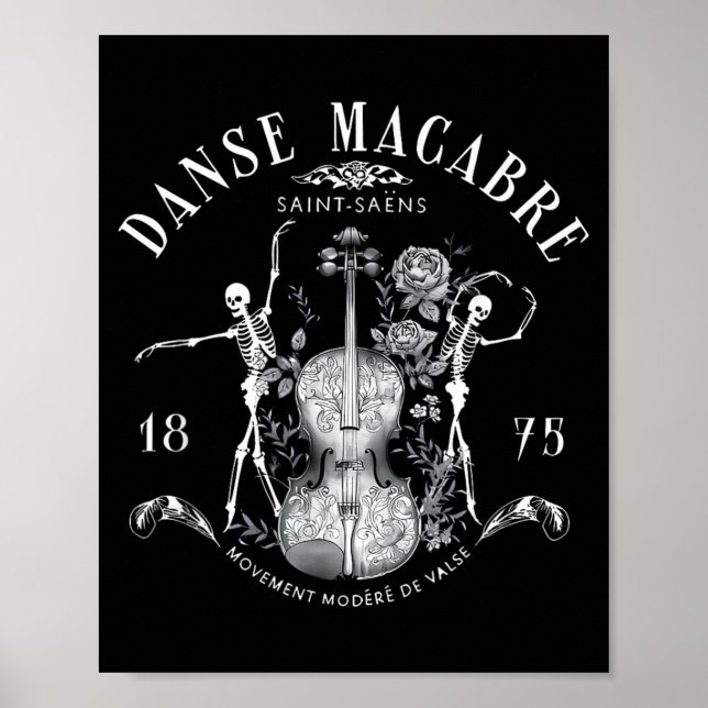 Danse Macabre Orchestra Skeleton Violin Teacher Poster (Front)
