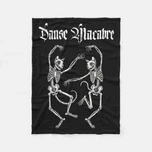 Danse macabre skeleton cats gothic halloween art  fleece blanket