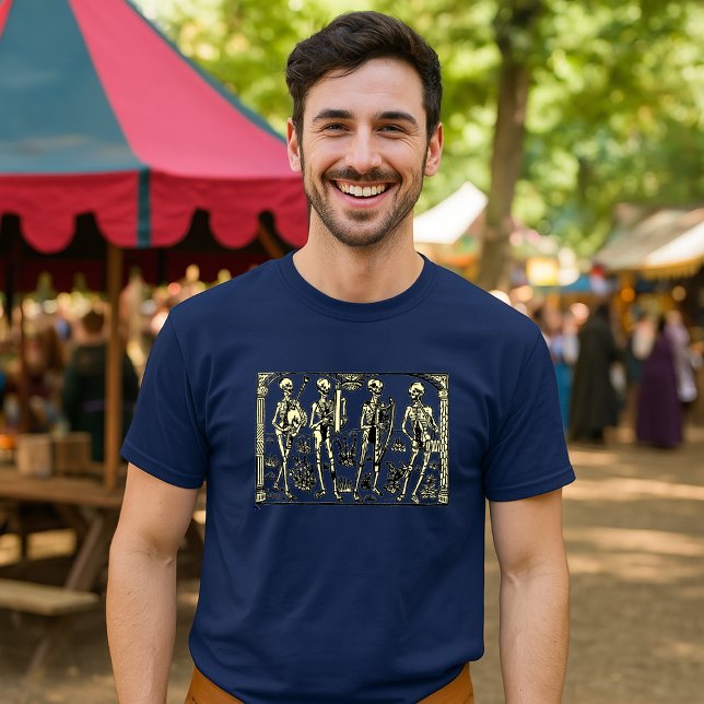 Danse Macabre Skeleton Musicians Mediaeval Art T-Shirt (Creator Uploaded)