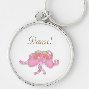 "Danse" Pink Ballet Slippers Dancer Keychain