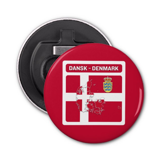 Dansk Denmark Flag Bottle Opener (Front)