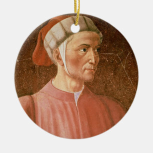 Dante Alighieri (1265-1321) detail of his bust, fr Ceramic Ornament