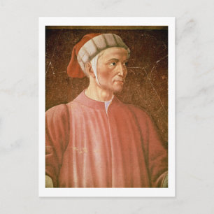 Dante Alighieri (1265-1321) detail of his bust, fr Postcard
