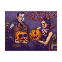 Dante and Aria Halloween postcard