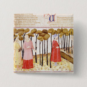 Dante and Virgil at the Summit of Purgatory 15 Cm Square Badge