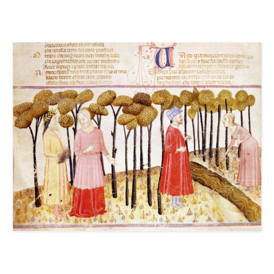 Dante and Virgil at the Summit of Purgatory Postcard