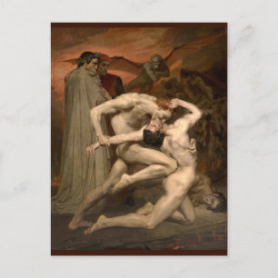 Dante and Virgil Bouguereau Vintage Art Postcard