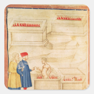 Dante and Virgil  discover Count Ugolino Square Sticker