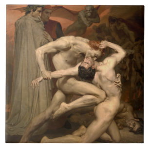 Dante and Virgil in Hell (by Bouguereau) Ceramic Tile