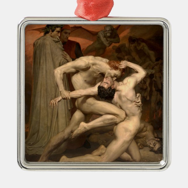Dante and Virgil in Hell (by Bouguereau) Metal Ornament (Front)