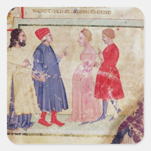 Dante and Virgil  with Francesca da Rimini Square Sticker