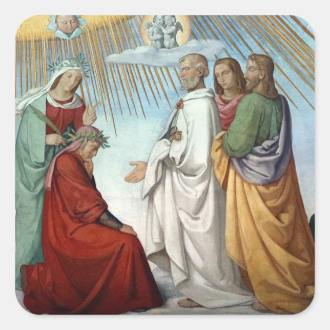 Dante & Beatrice arrive on the Fixed Stars - Square Sticker (Front)