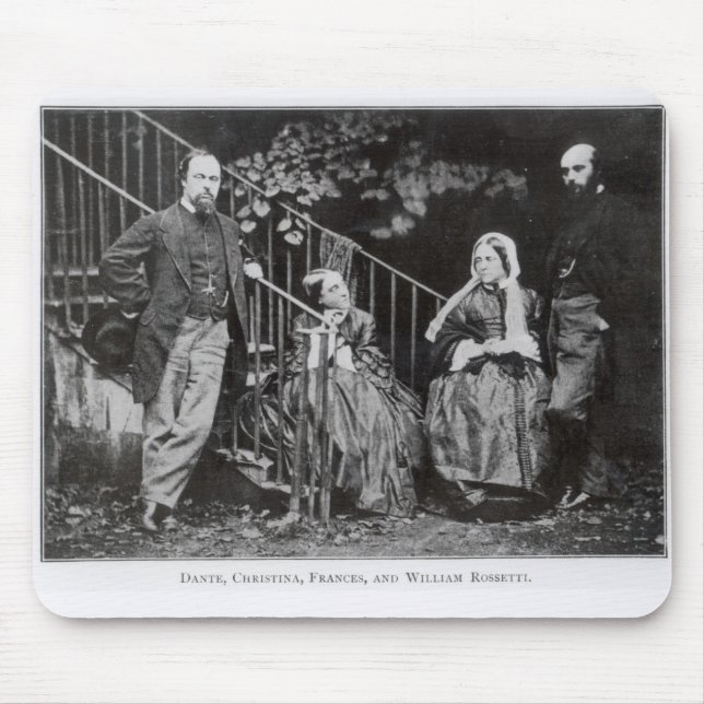 Dante, Christina, Frances and William Rossetti Mouse Pad (Front)