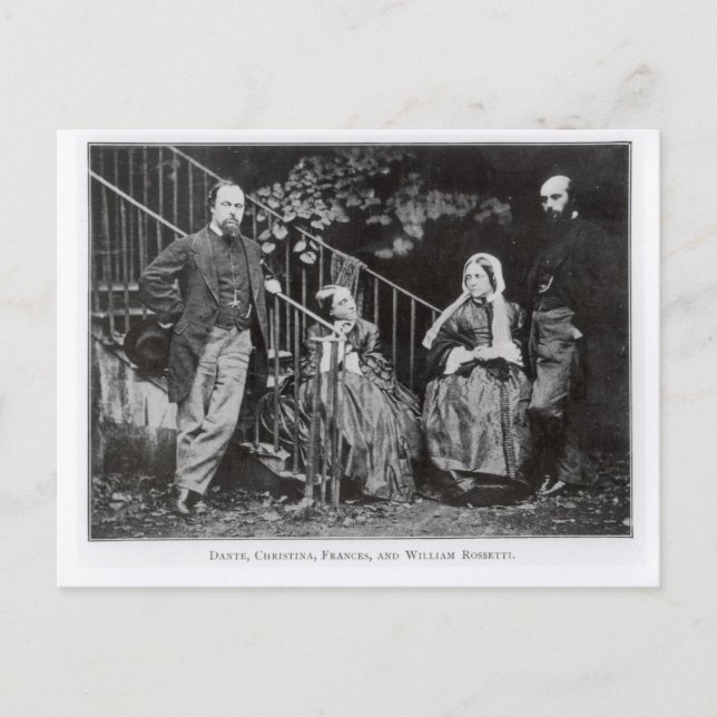 Dante, Christina, Frances and William Rossetti Postcard (Front)