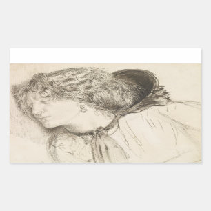 Dante Gabriel Rossetti - Found -Study for the Head Rectangular Sticker